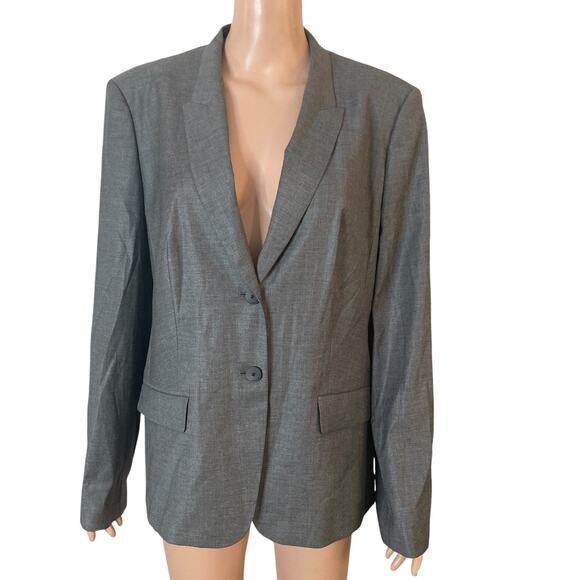 Boss Hugo Boss Jadena Blazer Size 14 Gray 2 Button - Picture 3 of 15